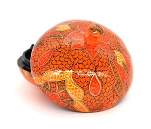 Large Chapeau – Handmade Hand Painted Orange Paisley Luxury Trinket Gift Box + Gold Foiled Wrapped Milk Chocolate Balls - ärtɘzɘn