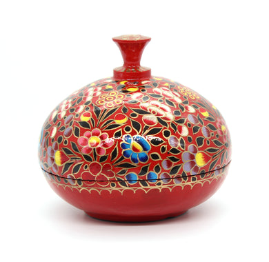 Large Chapeau – Handmade Hand Painted Luxury Red & Black Floral Trinket Gift Box + Gold Foiled Wrapped Milk Chocolate Balls - ärtɘzɘn
