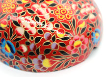 Load image into Gallery viewer, Large Chapeau – Handmade Hand Painted Luxury Red &amp; Black Floral Trinket Gift Box + Gold Foiled Wrapped Milk Chocolate Balls - ärtɘzɘn
