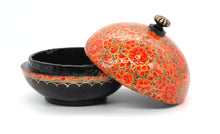 Load image into Gallery viewer, Large Chapeau – Handmade Hand Painted Luxury Orange Floral Trinket Gift Box + Gold Foiled Wrapped Milk Chocolate Balls - ärtɘzɘn
