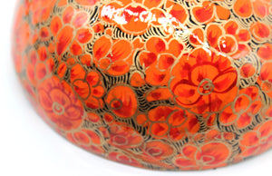 Large Chapeau – Handmade Hand Painted Luxury Orange Floral Trinket Gift Box + Gold Foiled Wrapped Milk Chocolate Balls - ärtɘzɘn