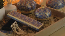 Load and play video in Gallery viewer, Paper Mache Tenues Blue &amp; White Luxury Gifting Trinket Gift Decorative Jewellery Box
