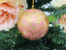 Load image into Gallery viewer, Assorted Colours Paper Mache Christmas Bauble – 3&quot; Luxury Handmade &amp; Hand Painted Decorative Ornamental Hanging Christmas Ball
