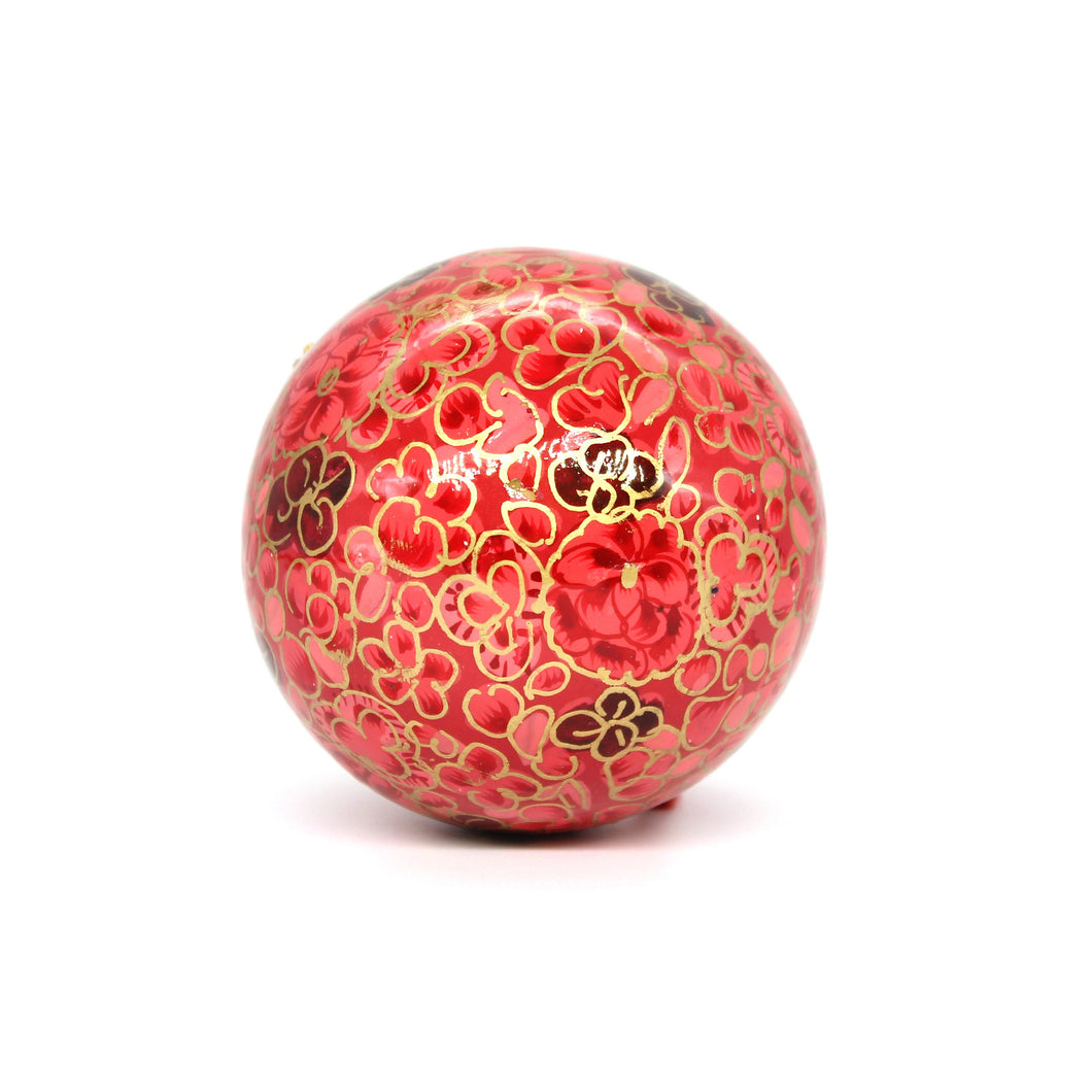 Assorted Colours Paper Mache Christmas Bauble – 3
