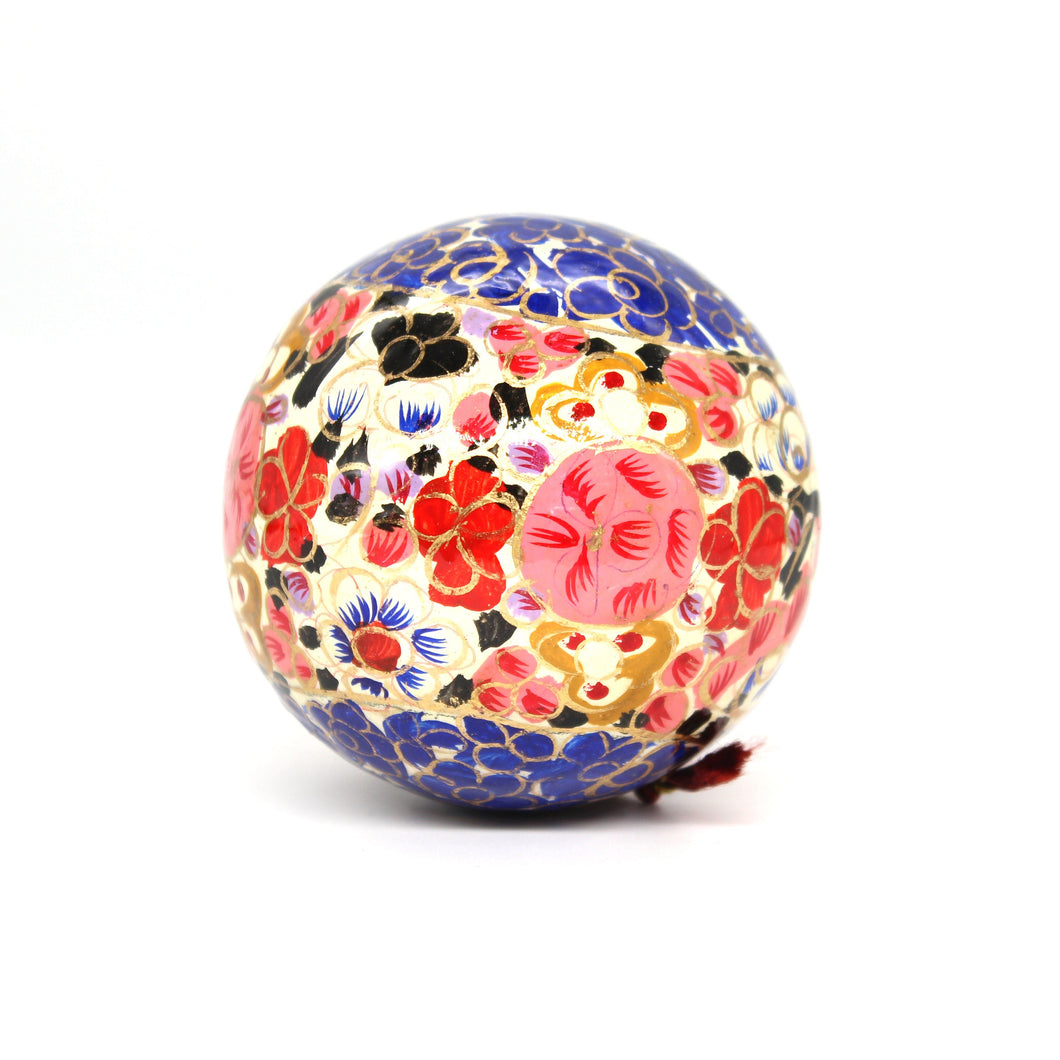 Assorted Colours Paper Mache Christmas Bauble – 3